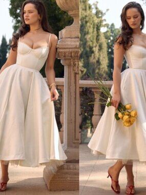 HOUSE OF CB 'Mademoiselle' White Tulle Midi Dress NWOT